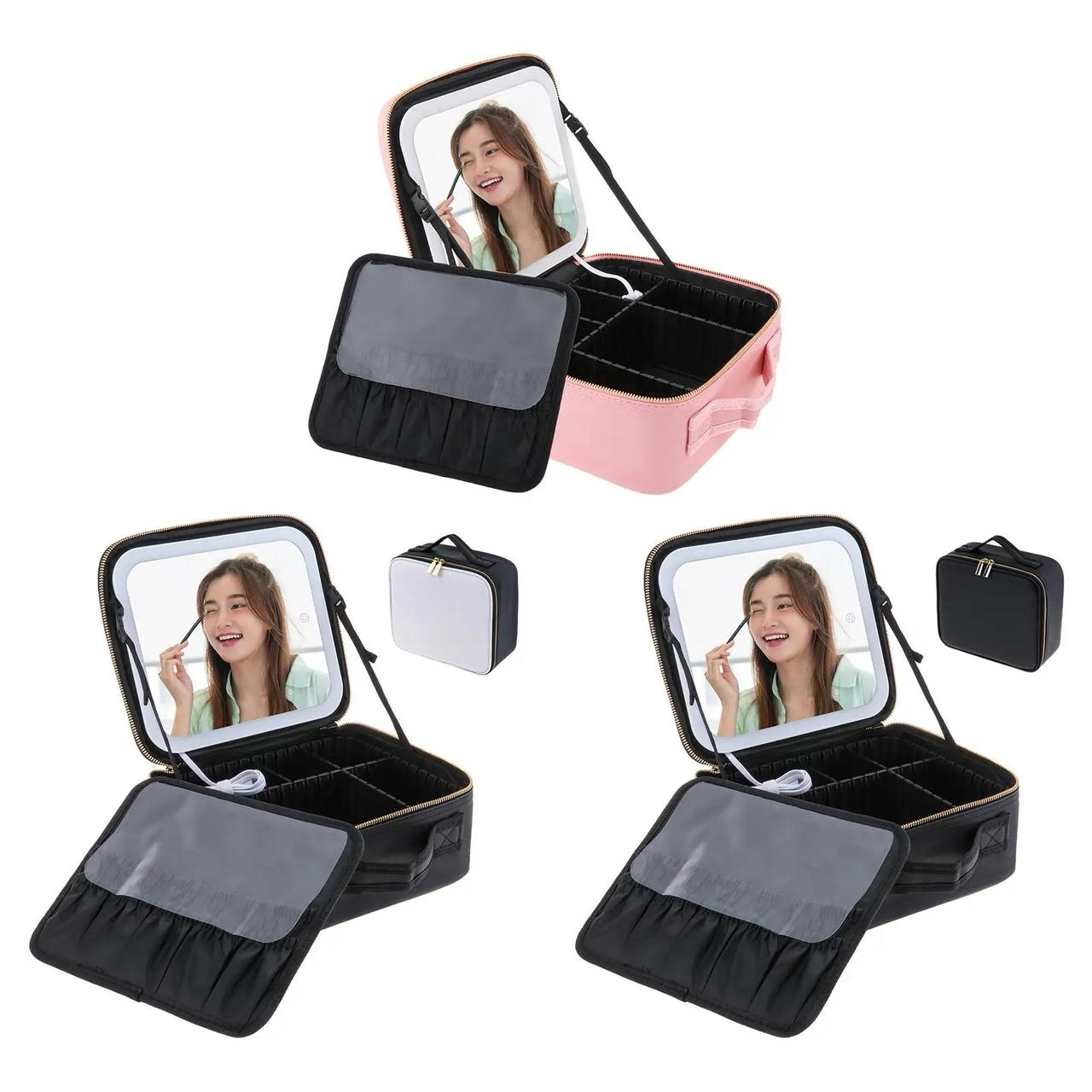 Organizador de Maquillaje con Espejo LED — Belleza y orden donde vayas 💡💋