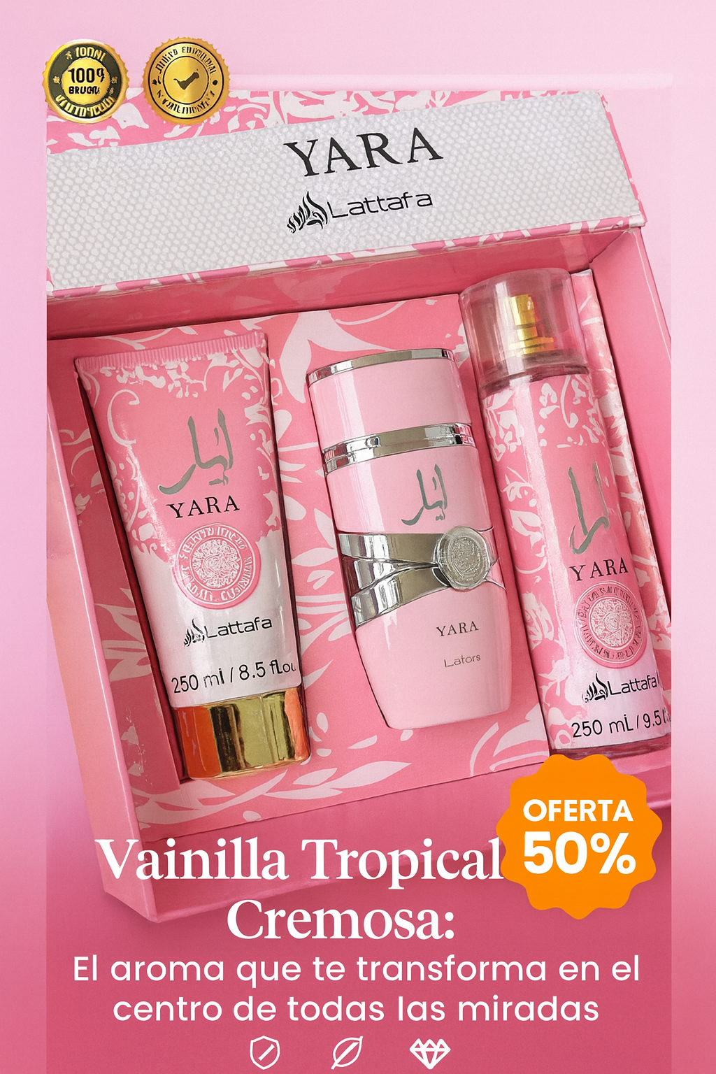 SET PERFUME YARA+CREMA+SPLAHS