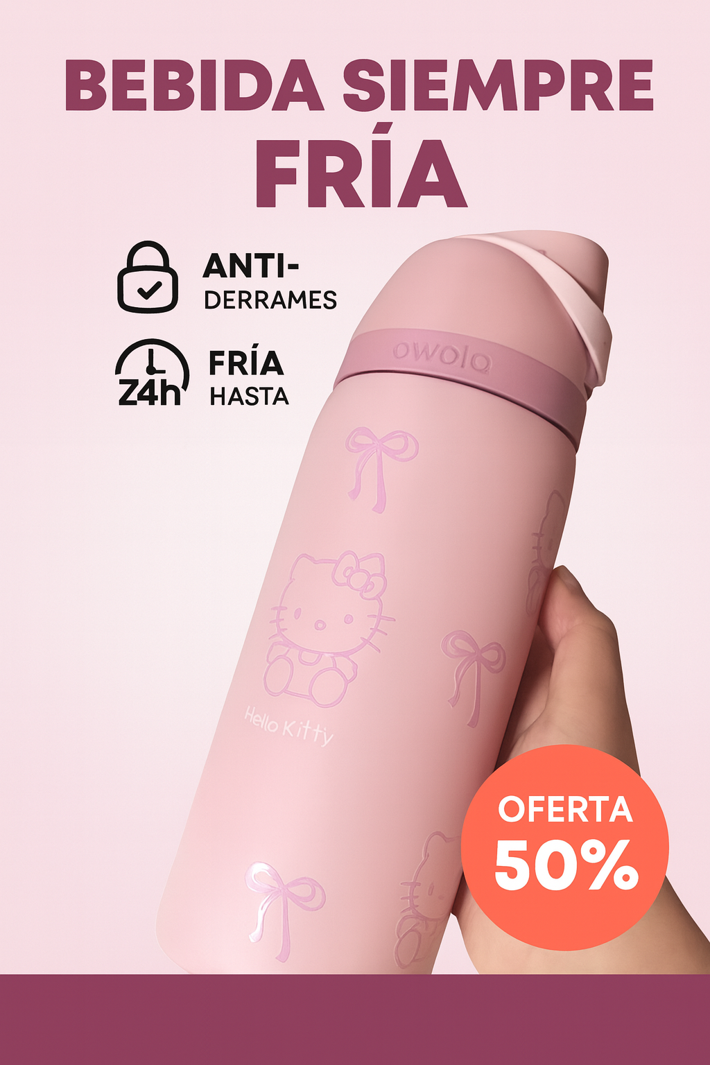 Owala 32 oz: El termo que mantiene tu bebida fría y tu estilo intacto.
