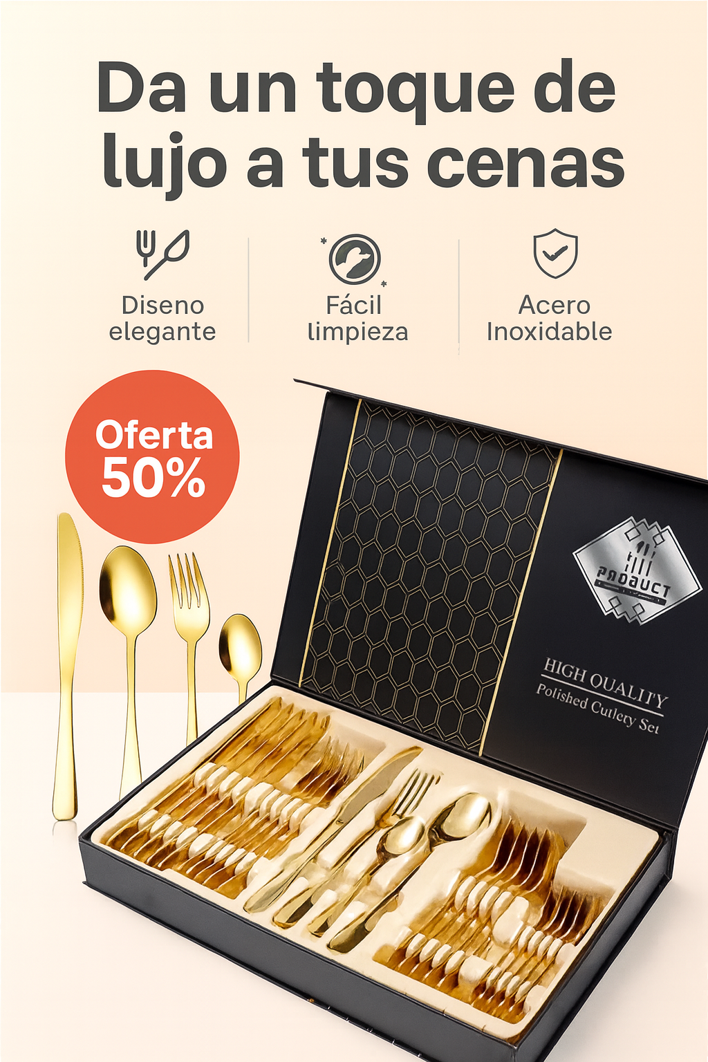 Set Cubiertos De Lujo  x24