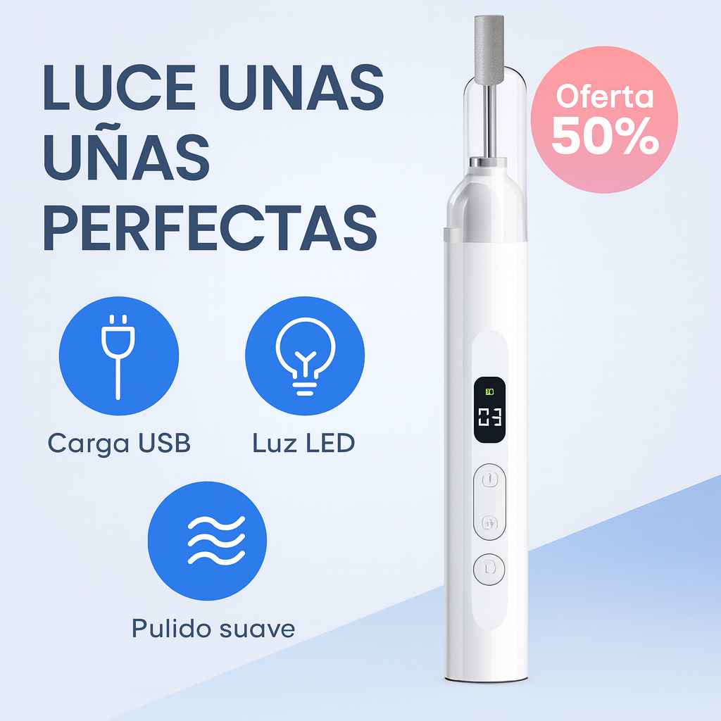 Pulidor de Uñas 2 en 1 con Luz LED – Uñas Perfectas en Minutos