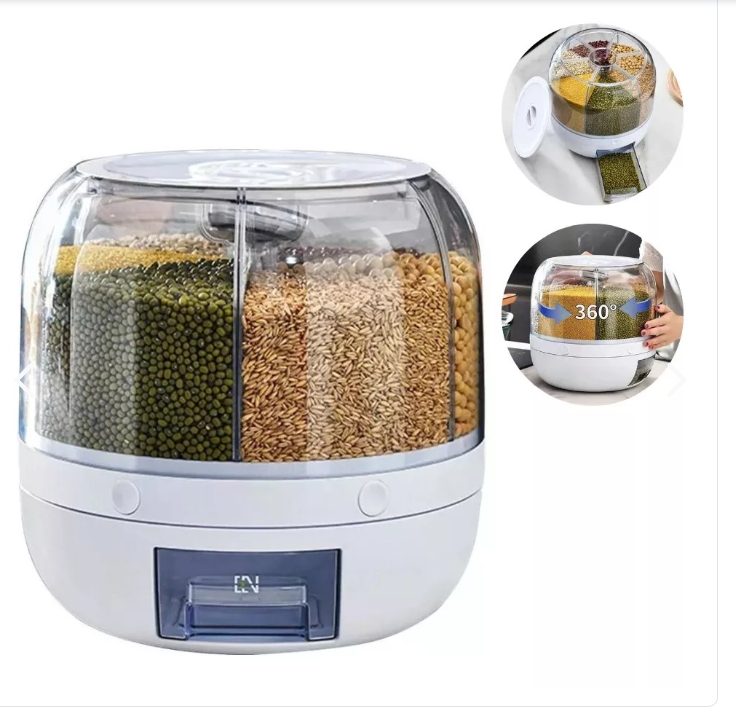 Dispensador Giratorio de Granos 360° – Organiza tu cocina con estilo y practicidad