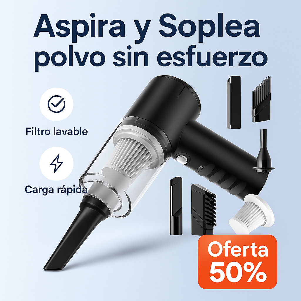 ✨ Mini Aspirador Portátil 3 en 1 – 50% de descuento por el día de hoy